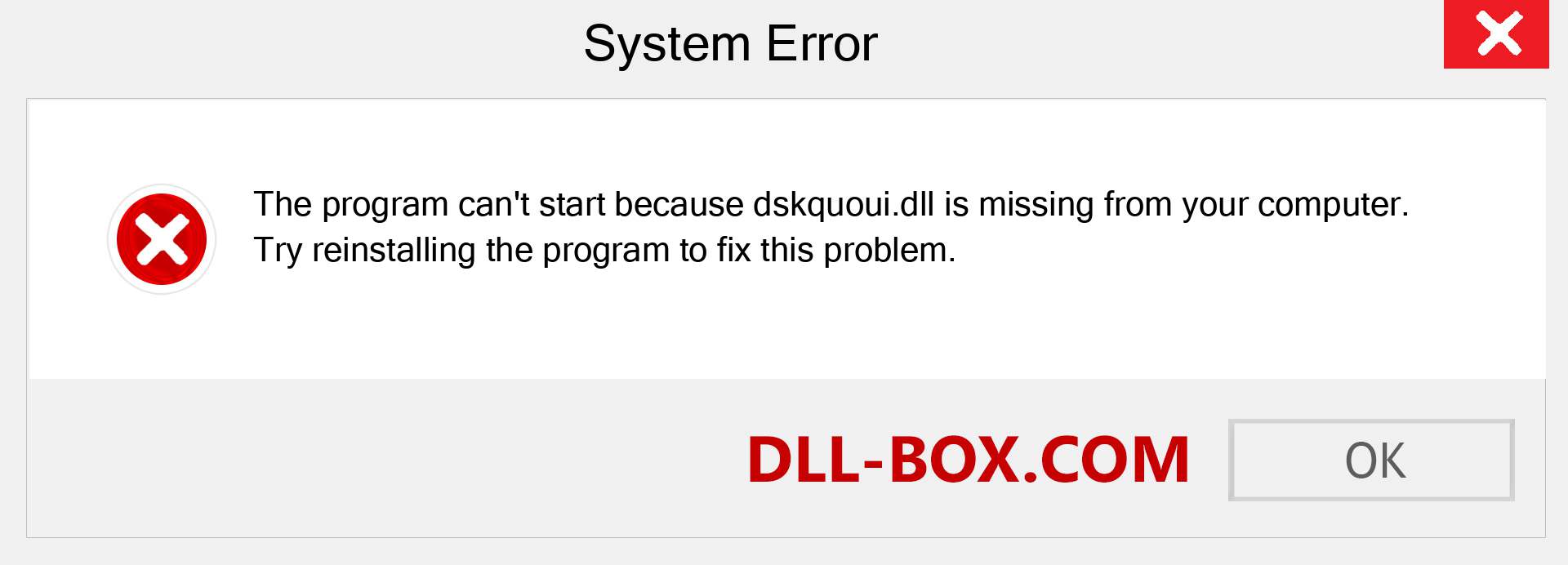  dskquoui.dll file is missing?. Download for Windows 7, 8, 10 - Fix  dskquoui dll Missing Error on Windows, photos, images