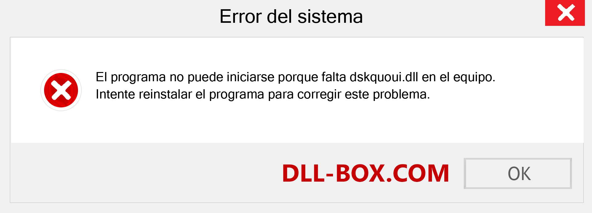 ¿Falta el archivo dskquoui.dll ?. Descargar para Windows 7, 8, 10 - Corregir dskquoui dll Missing Error en Windows, fotos, imágenes